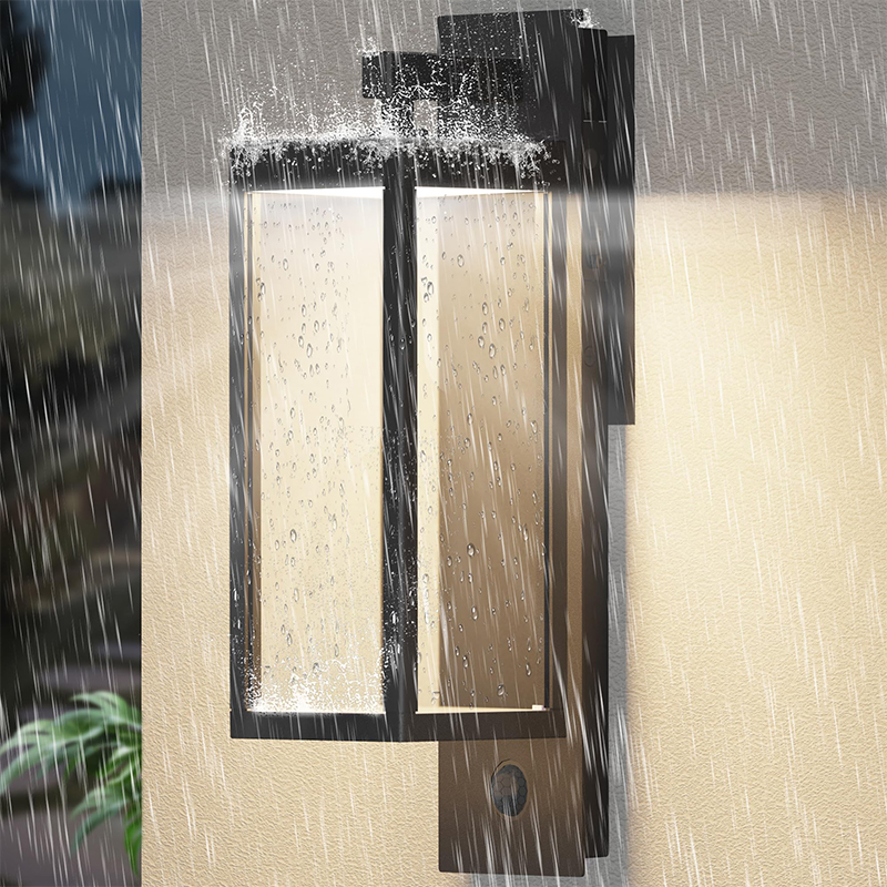 Lampada da parete per esterni dal tramonto all'alba con LED integrato, 3 modalità regolabili, completamente in alluminio impermeabile IP65 - Lampada da esterno per portico, garage, porta d'ingresso, casa
